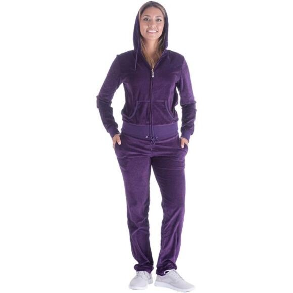 Tracksuit for Women Set 2 Piece Joggers Velour Jogging Sweat Outfits - Picture 5 of 7